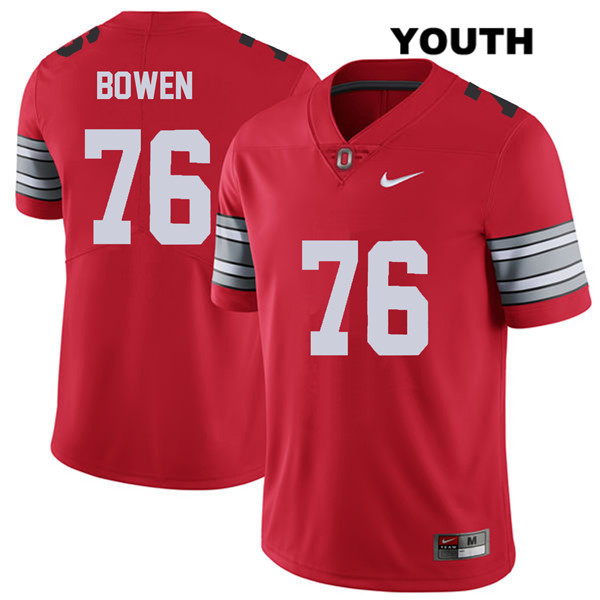 Ohio State Buckeyes Youth Branden Bowen #76 Red Authentic Nike 2018 Spring Game College NCAA Stitched Football Jersey WR19R83UX